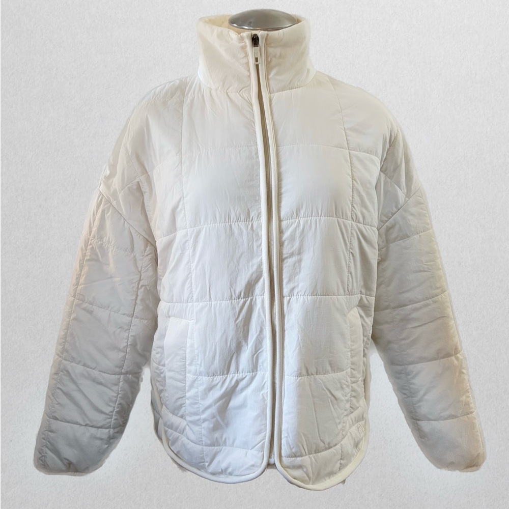 White Quilted Zip Up